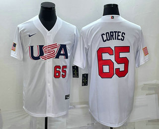 Mens USA Baseball #65 Nestor Cortes Number 2023 White World Classic Stitched Jersey,We sell and wholesale Mens USA Baseball #65 Nestor Cortes Number 2023 White World Classic Stitched Jersey on line form chian!